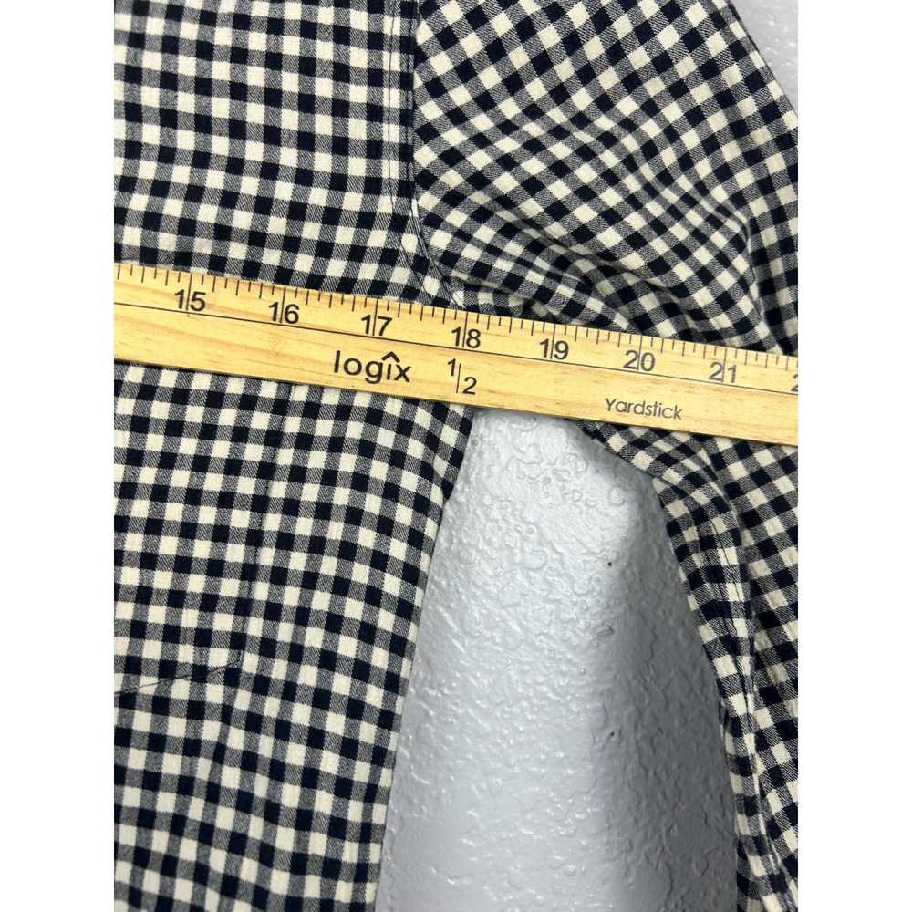 Helmut Lang Gingham Cotton Wool Snap Button Down Shirt Black White Small - Picture 10 of 10